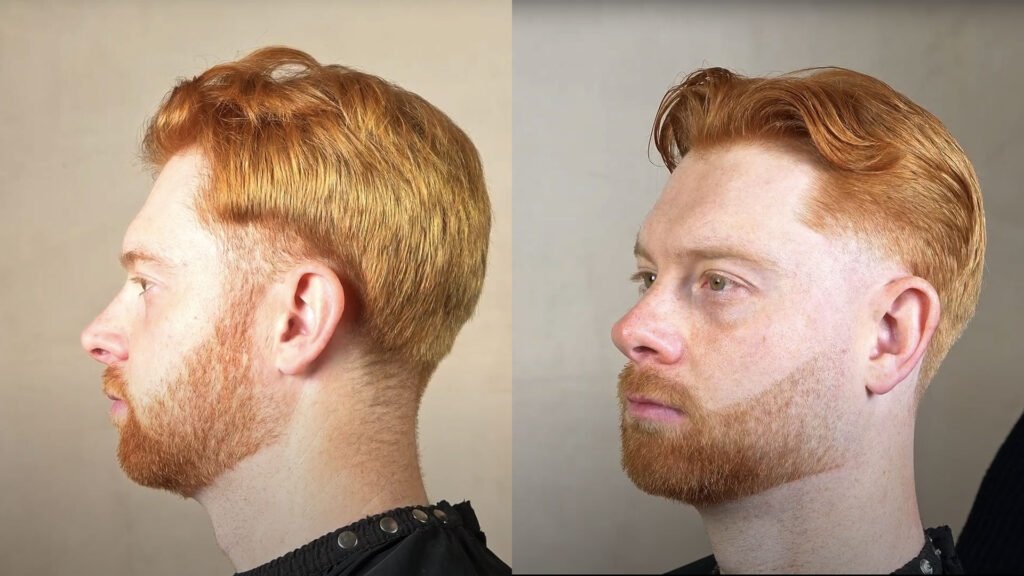 Symmetric taper, middle parting